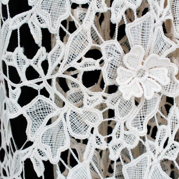 Unlabeled/Trelise Cooper Jackets & Coats Embroidered Open Work Lace 3d Floral Kimono Jacket